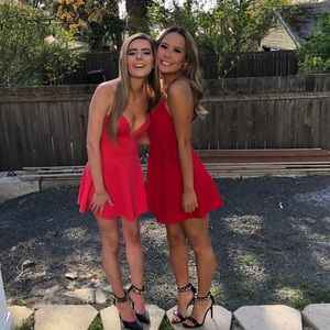 Short red formal dress